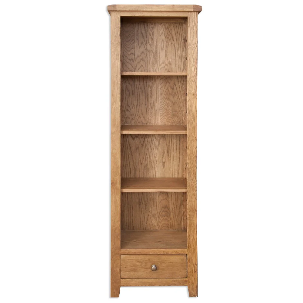Wiltshire Country Oak 1 Drawer Slim Bookcase