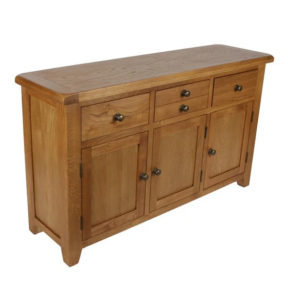 Torino Country Solid Oak Large 3 Door 3 Drawer Sideboard