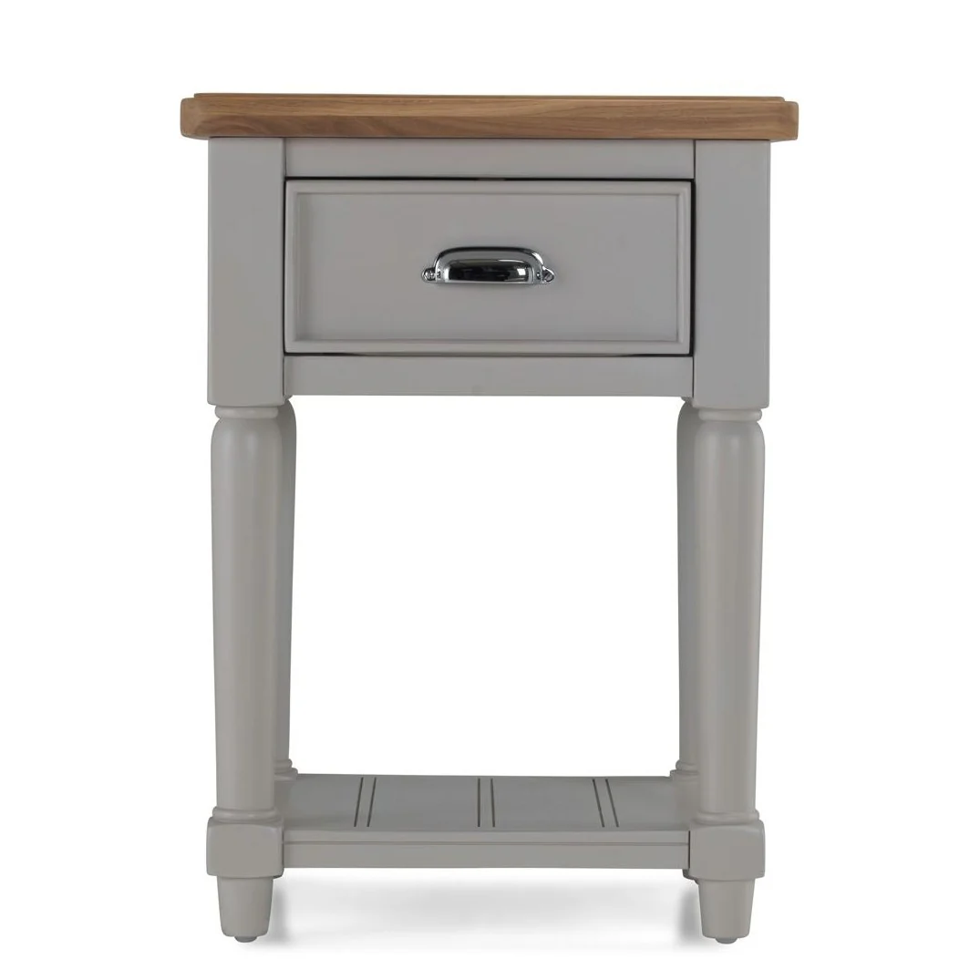 Sunbury Oak & Grey Painted 1 Drawer Side Table
