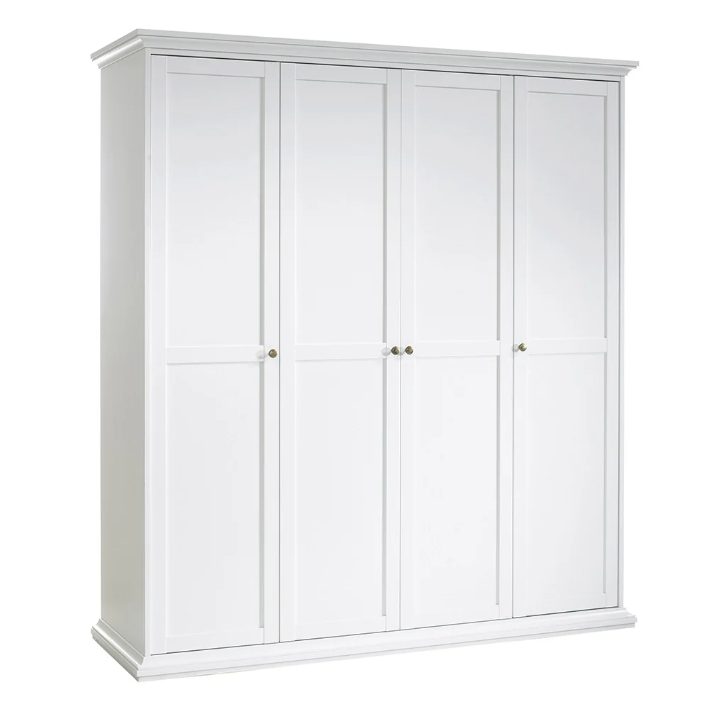 Parisian 4 Door Wardrobe in White
