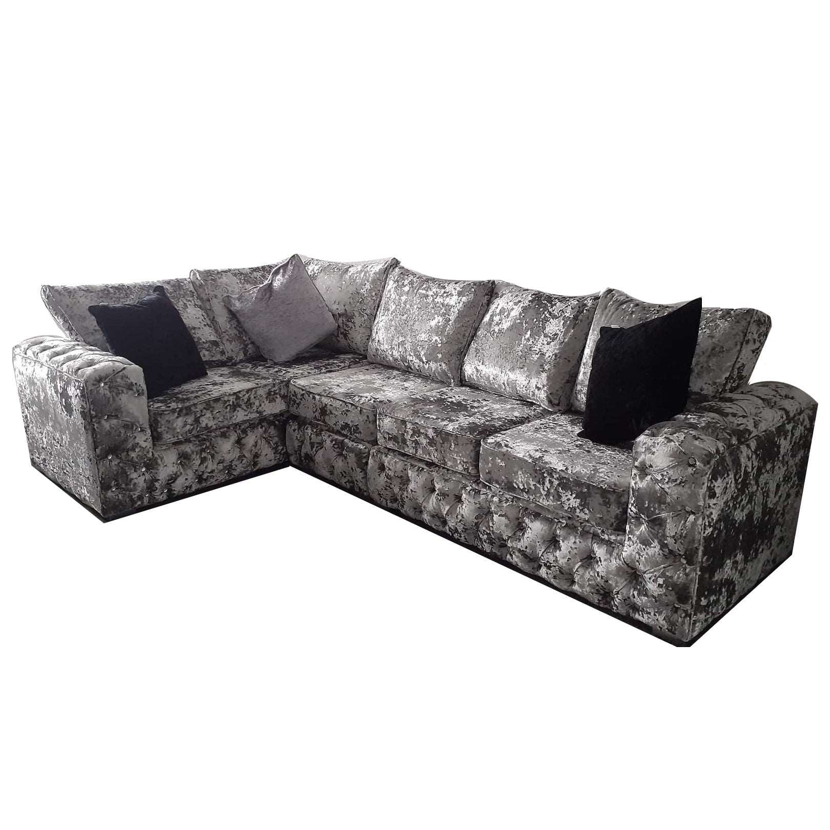 Alexa Lustro Velvet L Shaped Corner Sofa - Choice Of Colours