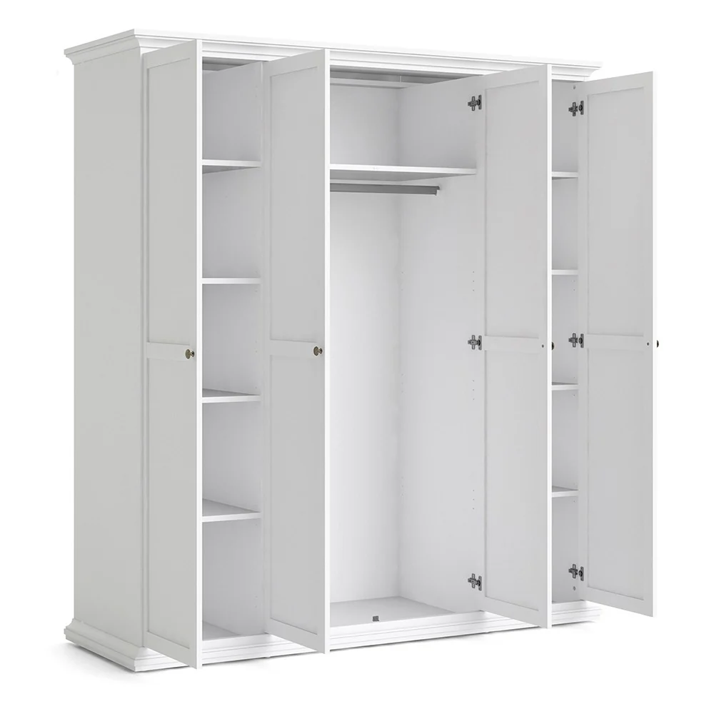 Parisian 4 Door Wardrobe in White