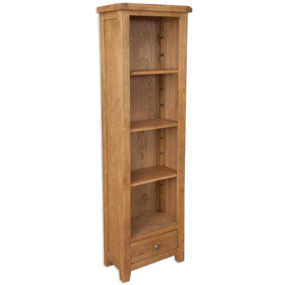 Wiltshire Country Oak 1 Drawer Slim Bookcase