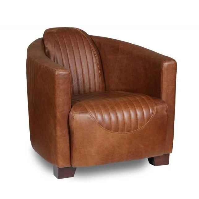 Spitfire Aniline Leather Tub Chair - Choice Of Feet & Leathers
