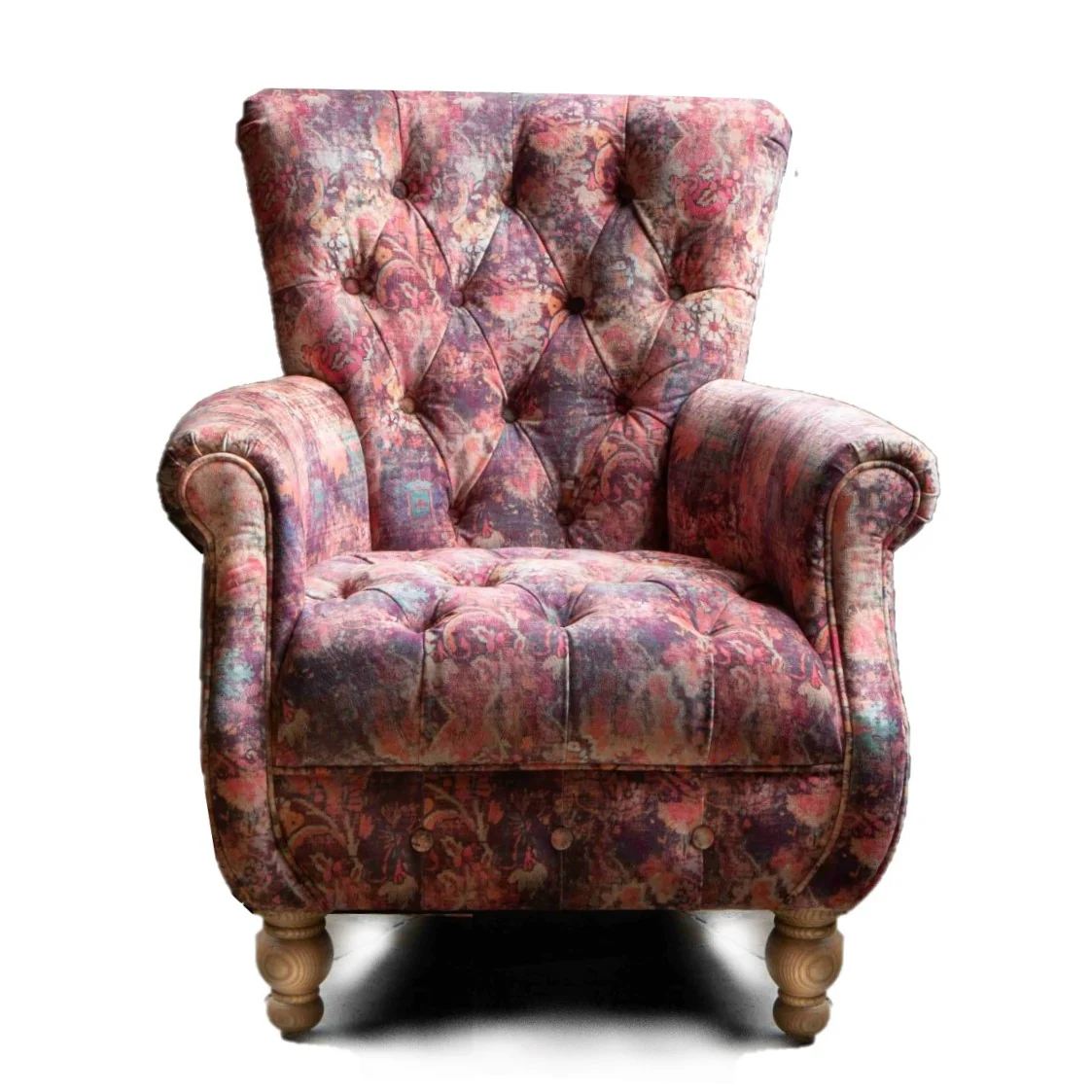Serpentine Buttoned Chesterfield Wing Chair