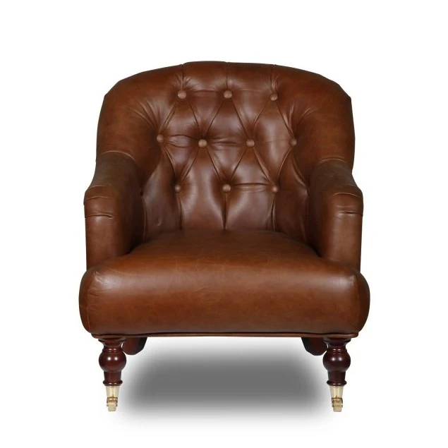 Southwell Tufted Back Occasional Chair Choice Of Vintage Leathers & Feet
