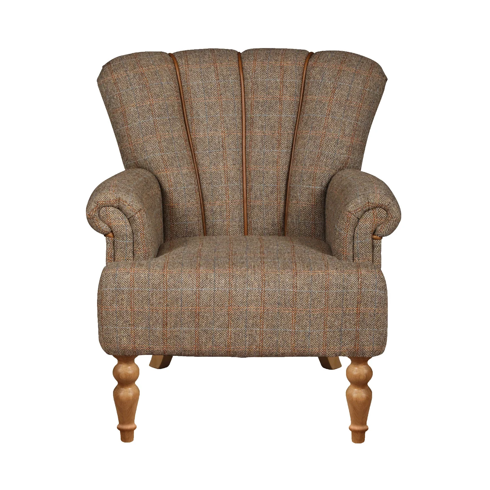 Lily Harris Tweed & Vintage Leather Chair - Choice Of Size - Upholstery & Feet
