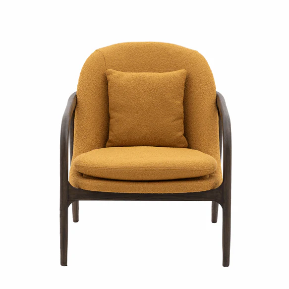 Ochre Yellow Fabric Accent Armchair