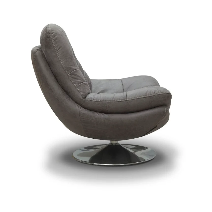 Luxe Fabric & Chrome Swivel Chair - Choice Of Colours