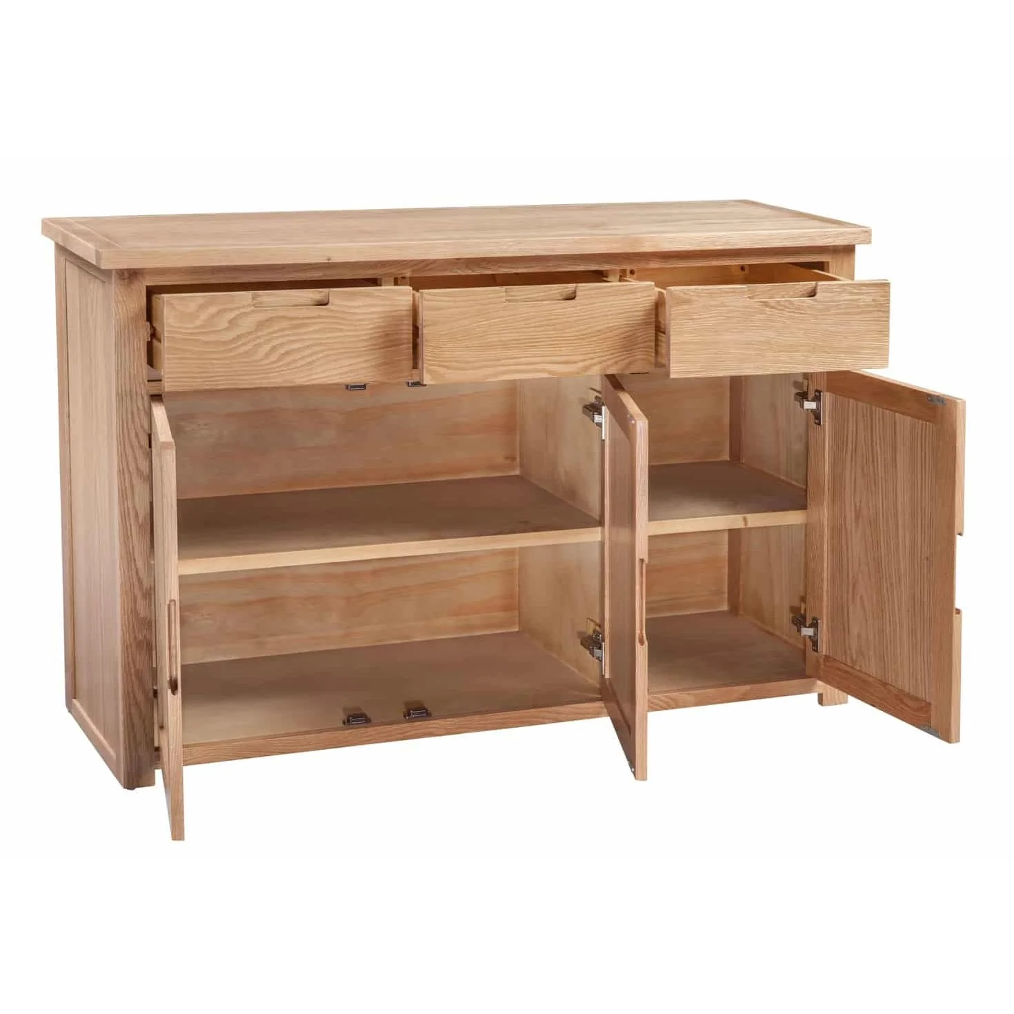 Romsey Solid Oak 3 Drawer 3 Door Large Sideboard