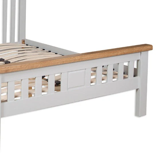 St.Ives French Grey & Oak Double Bedstead