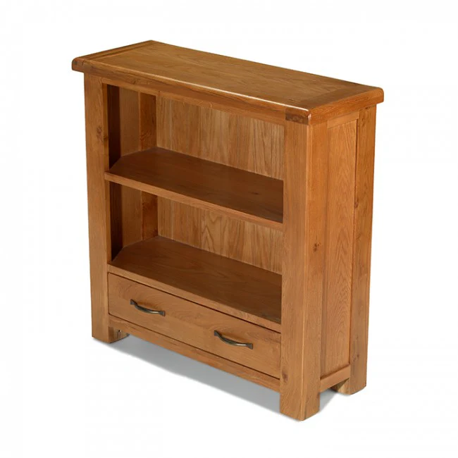 Earlswood Solid Oak 1 Drawer Low Bookcase