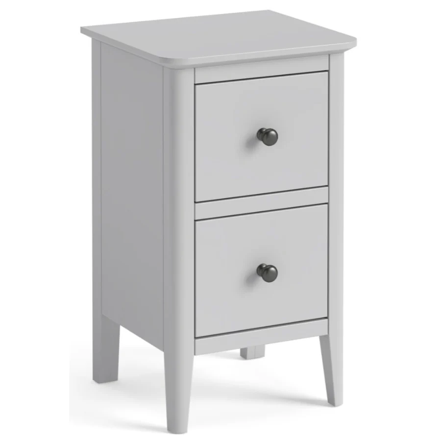 Stowe Silver Grey 2 Drawer Bedside Cabinet