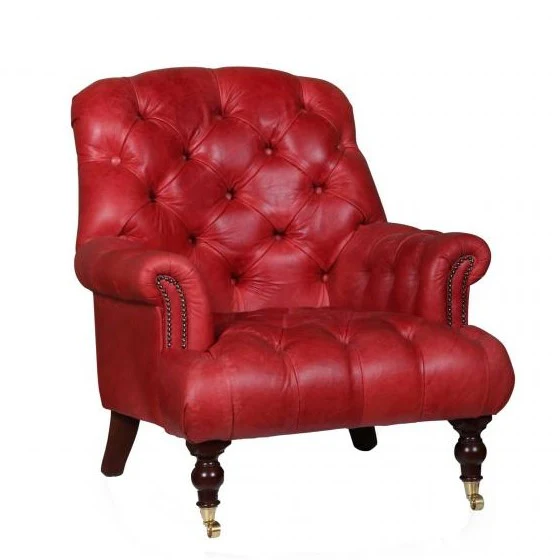 Willow Vintage Leather Tufted Chair - Choice Of Feet & Leathers