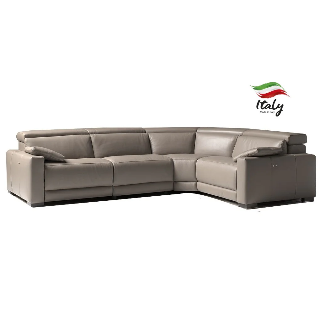 Eridano Italian Leather Modular Corner Sofa Collection - Choice Of Sizes & Standard Or Power Recliner