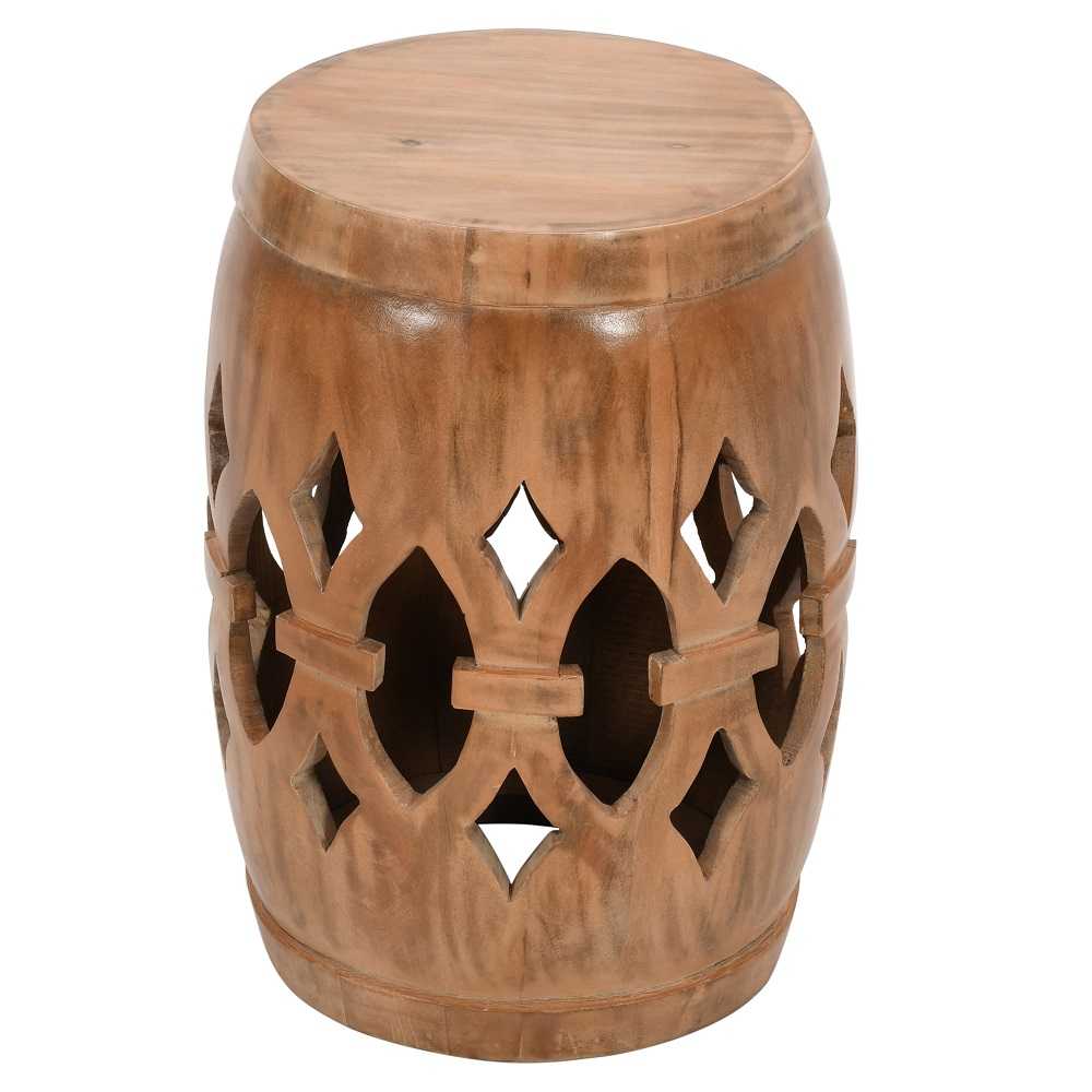 Carved Mango Wood Side Table