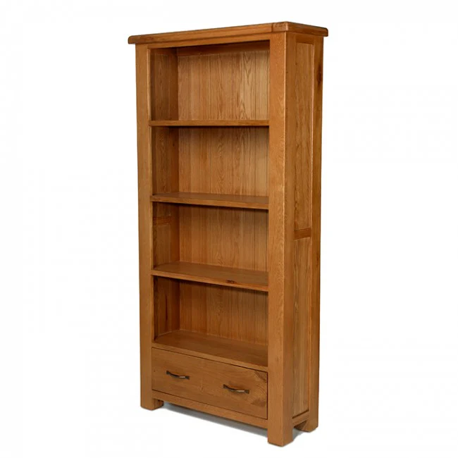 Earlswood Solid Oak 1 Drawer Large Bookcase