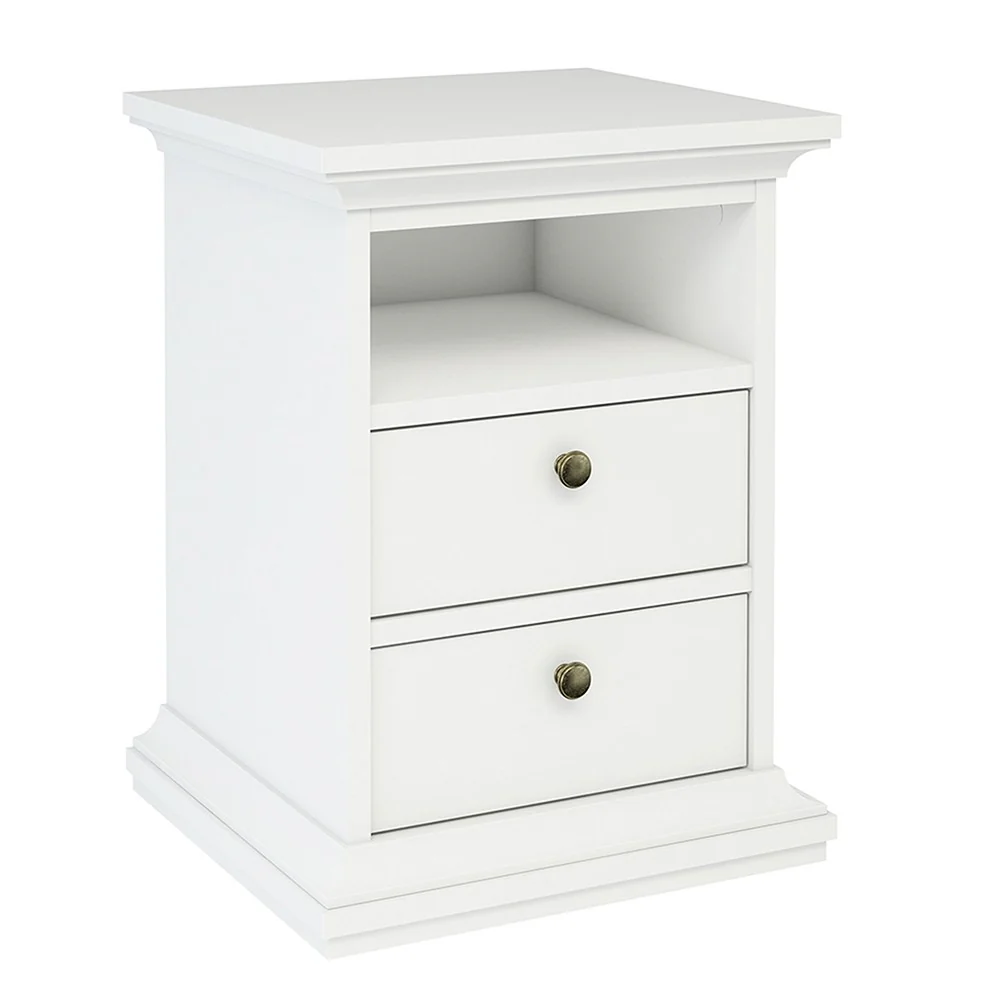 Parisian 2 Drawer Bedside in White