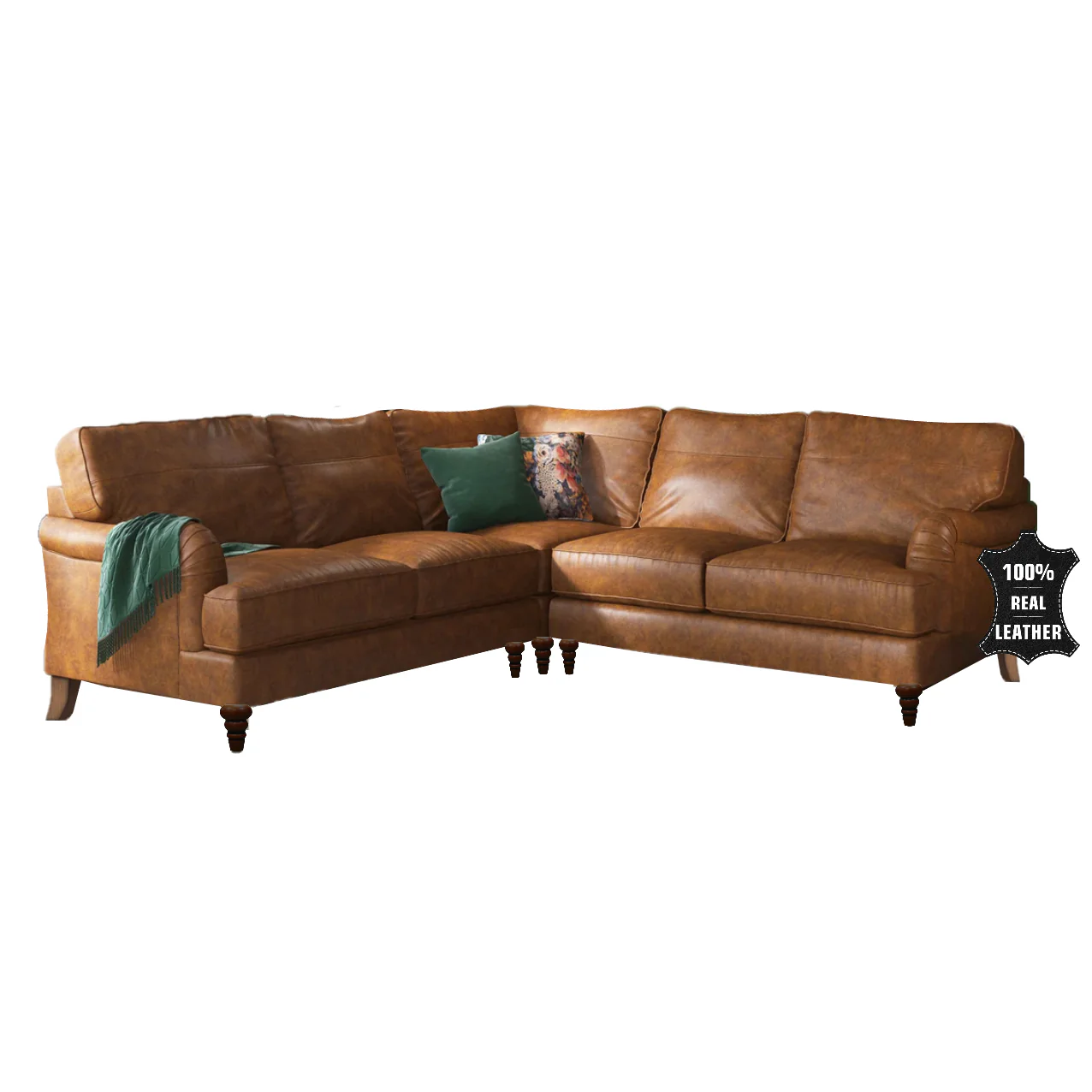 Beatrix Leather Corner Sofa - Choice Of Feet & Leathers