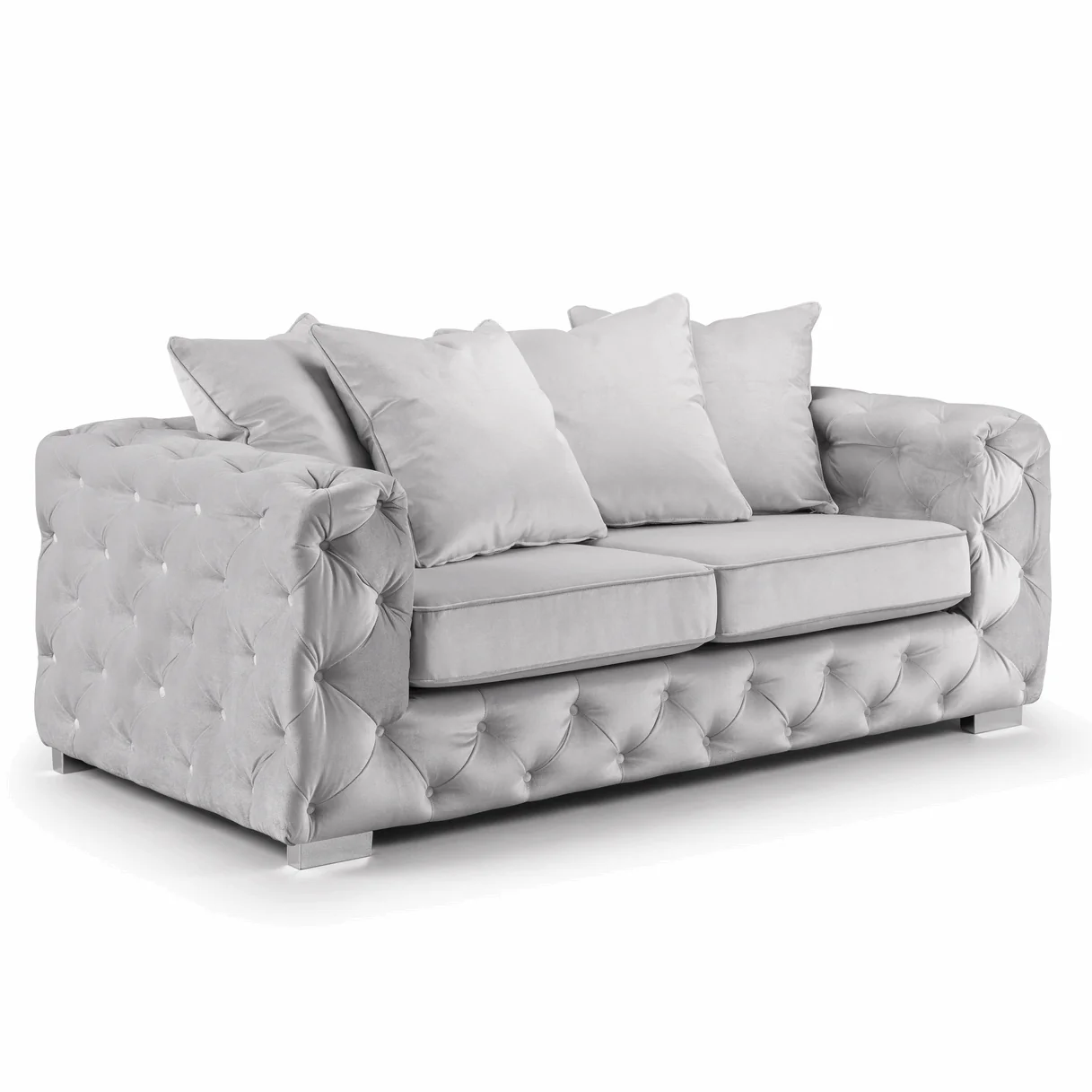 Alexa Plush Velvet Sofa & Armchair Collection - Pillow Or Classic Back - Choice Of Sizes & Colours
