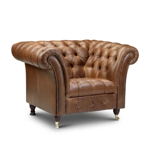 Westminster Buttoned Vintage Leather Chesterfield Chair Collection