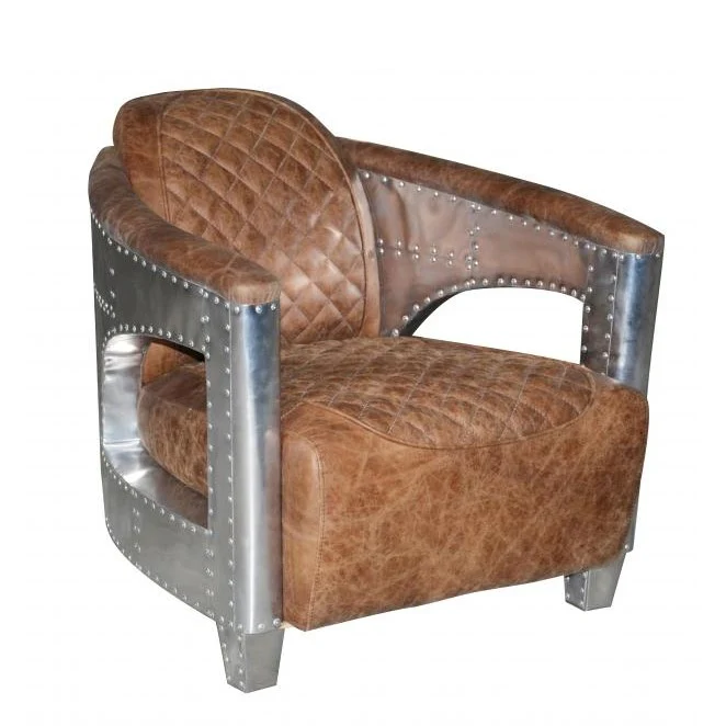 Aviator Brown Aniline Vintage Leather Tub Chair & Footstool Collection