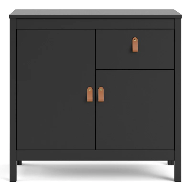 Barcelona 2 Door 1 Drawer Compact Sideboard - Matt Black