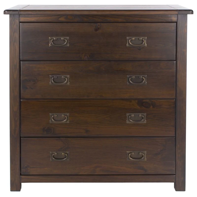 Boston Dark Wood 4 Drawer Chest