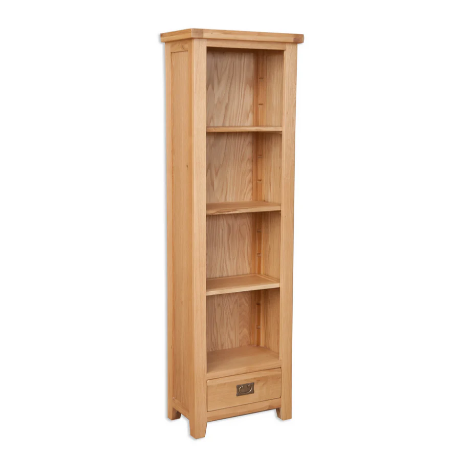 Wiltshire Natural Oak  1 Drawer Slim Bookcase