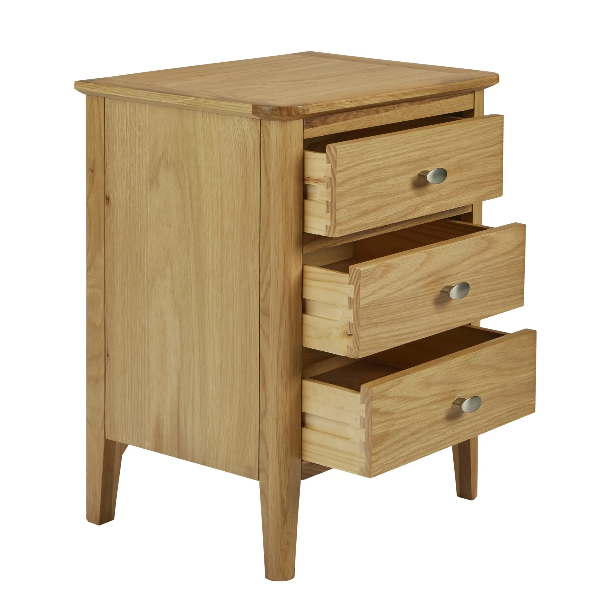 Bath Oak 3 Drawer Bedside Cabinet