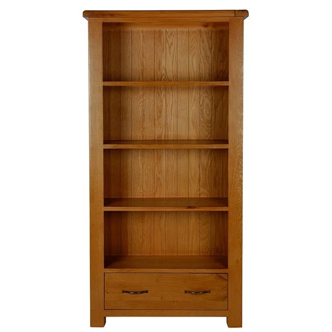 Earlswood Solid Oak 1 Drawer Large Bookcase