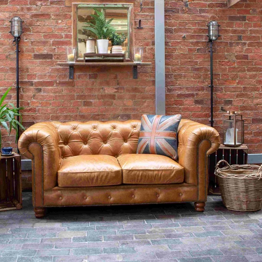 Historian Vintage Leather Buttoned Chesterfield Sofa Collection
