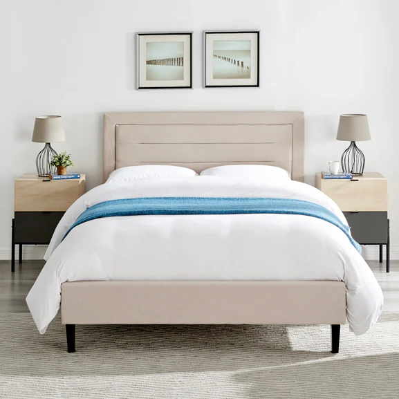 Picasso Buscuit Fabric Bedstead 4ft 6 Double