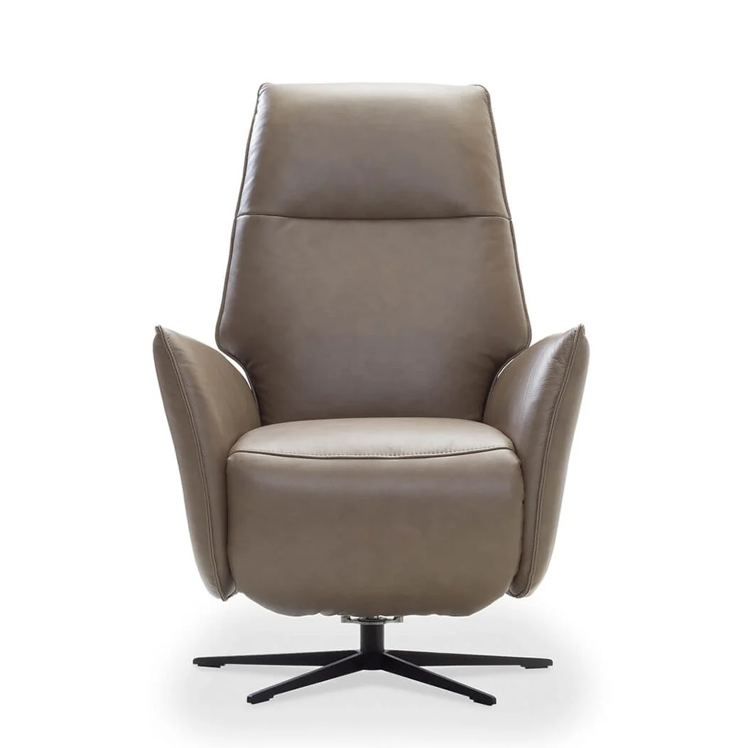 Scott Leather Manual Recliner Swivel Chair - Choice Of Sizes