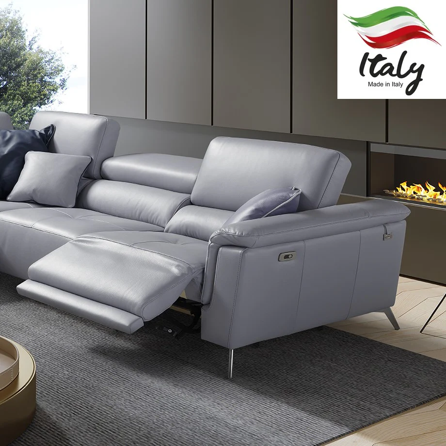 Birdy Italian Leather Power Recliner Corner Sofa - Various Options