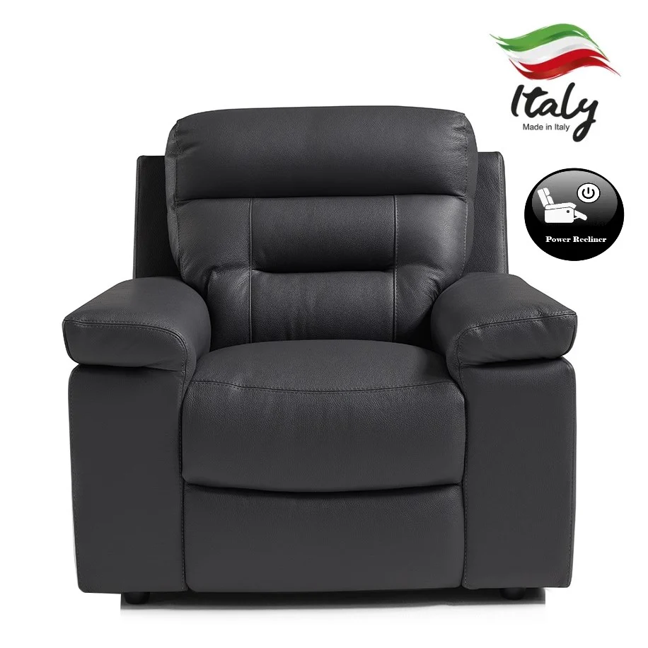 Amalfi Full Grain Italian Leather Recliner Armchair - Choice Of Manual Or Power