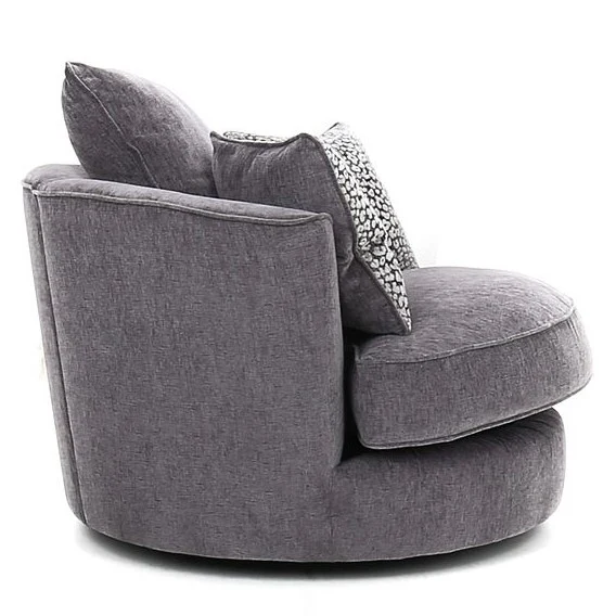 Lassie Charcoal Fabric Swivel Chair