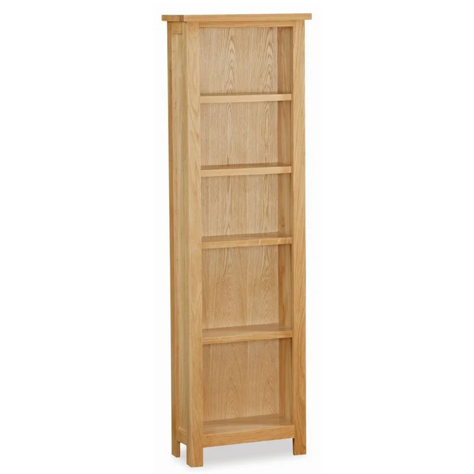 Bevel Natural Solid Oak Slim Bookcase