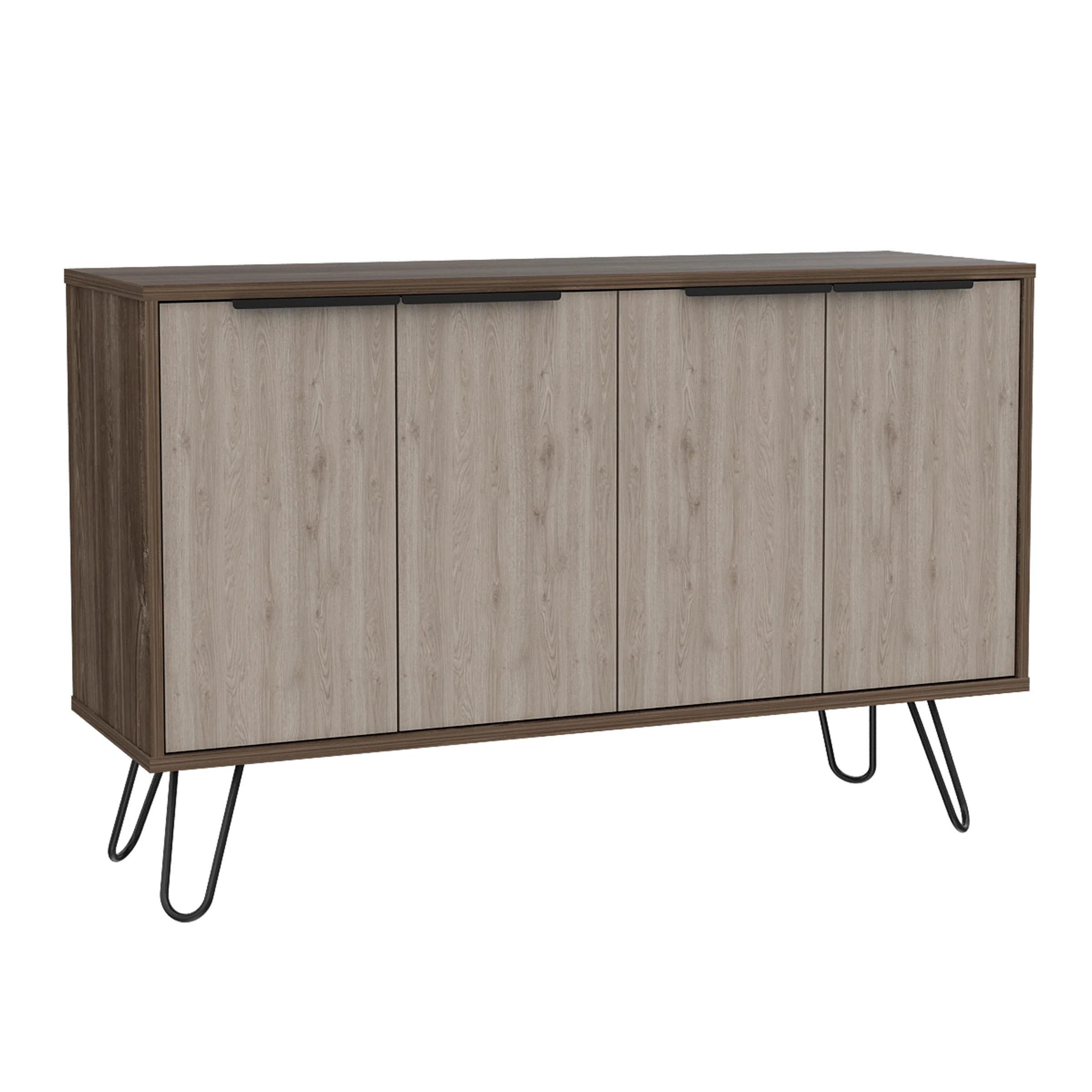 New York Smoked Oak-Bleached Grey Collection Large 4 Door Sideboard