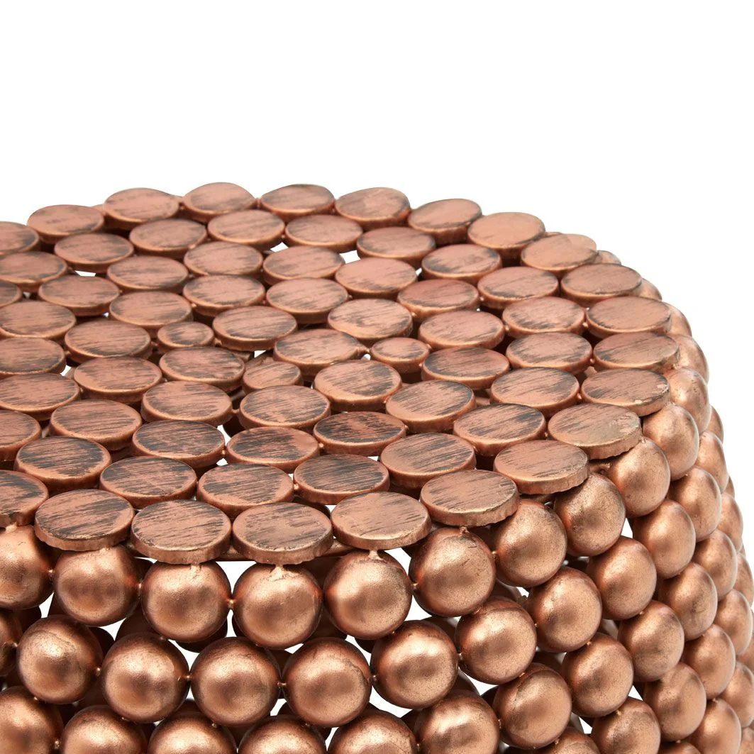 Templar Copper Beaded Barrel Side Table