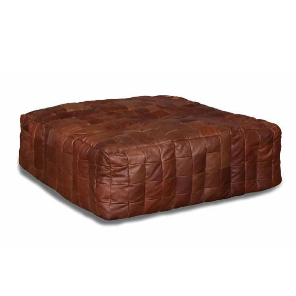 Large Vintage Leather Slab Bean Bag