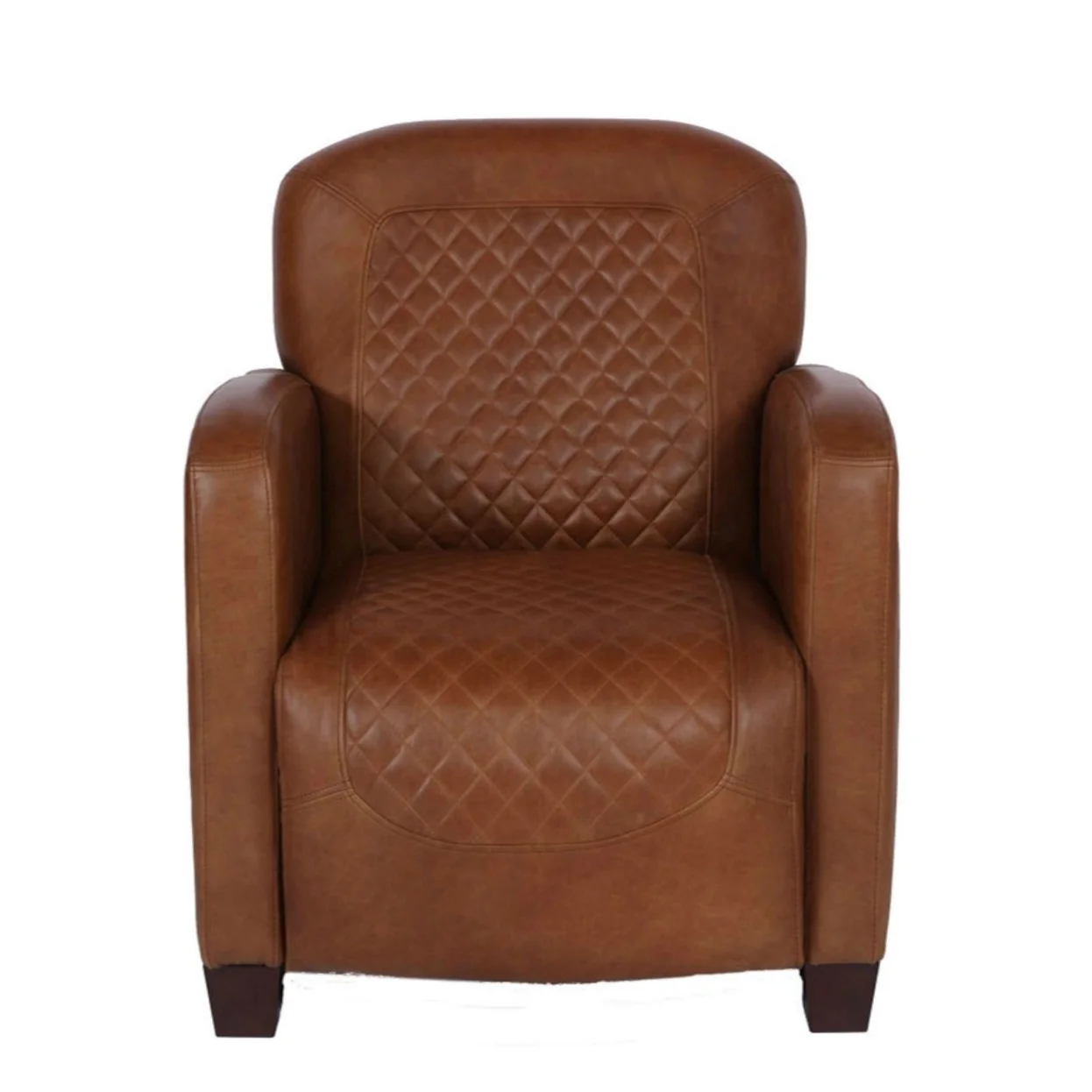 Barnham Diamond Quilted Vintage Leather Occasional Chair - Choice Of Feet & Leathers