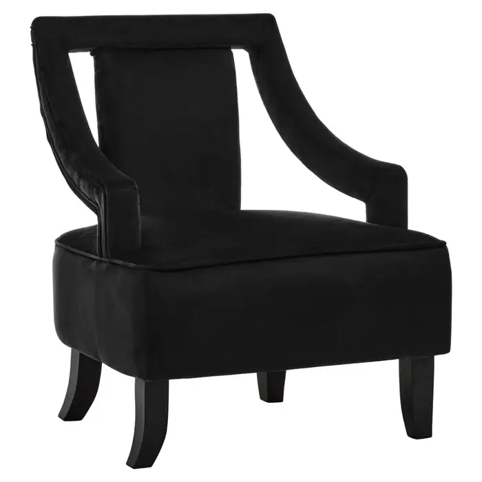 Faye Black Velvet Accent Chair