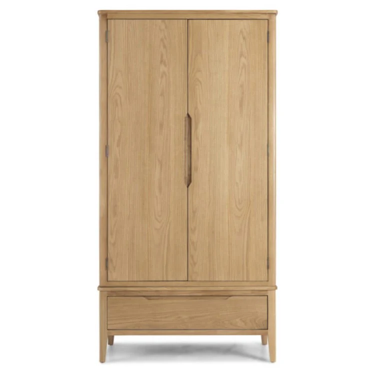 Harkuta Solid Oak 2 Door Double Wardrobe
