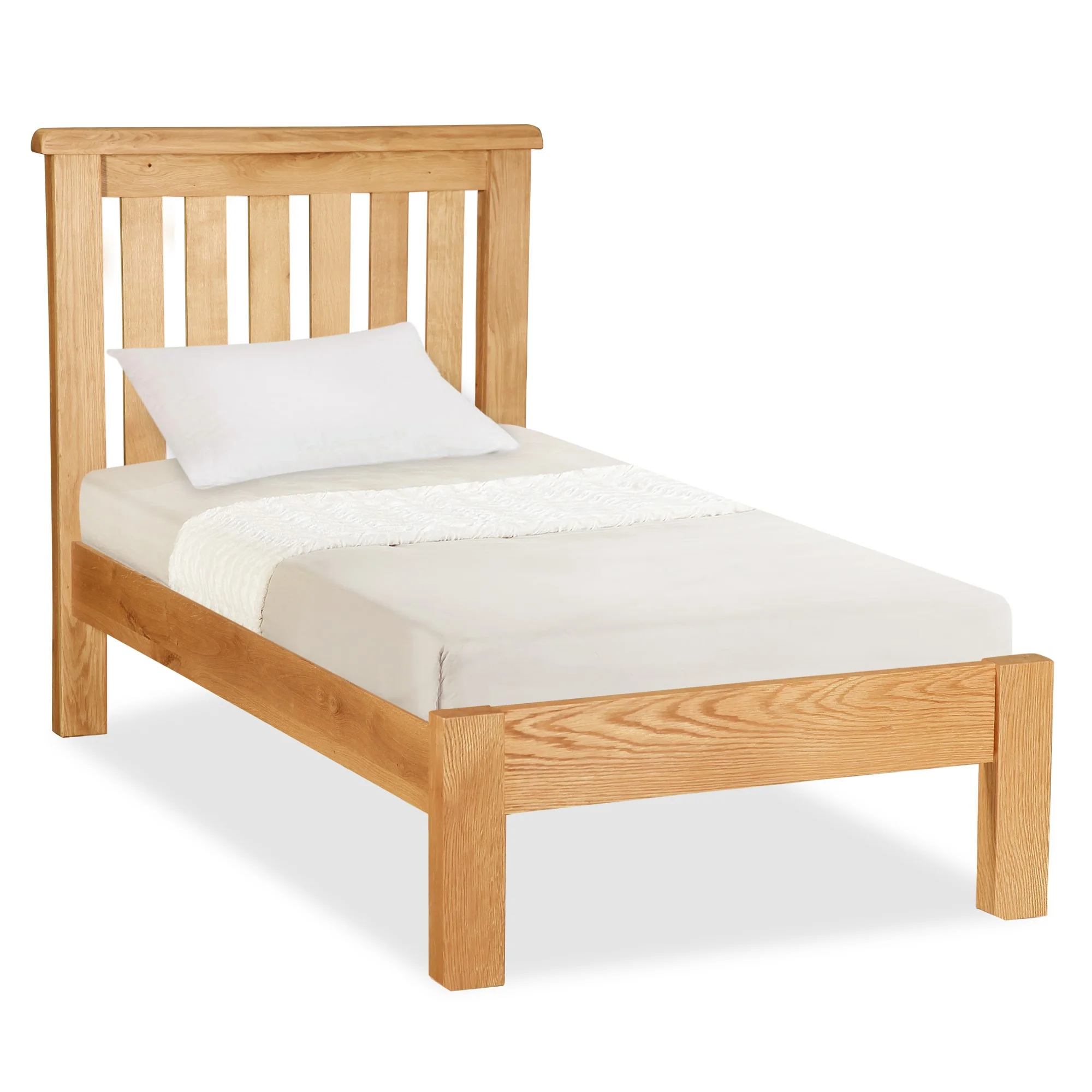 Sailsbury Solid Oak 3ft Low Foot End Slatted Bed Frame