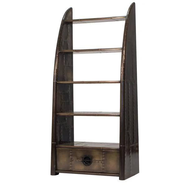 Avaitor Wing Bookcase - Jet Brass