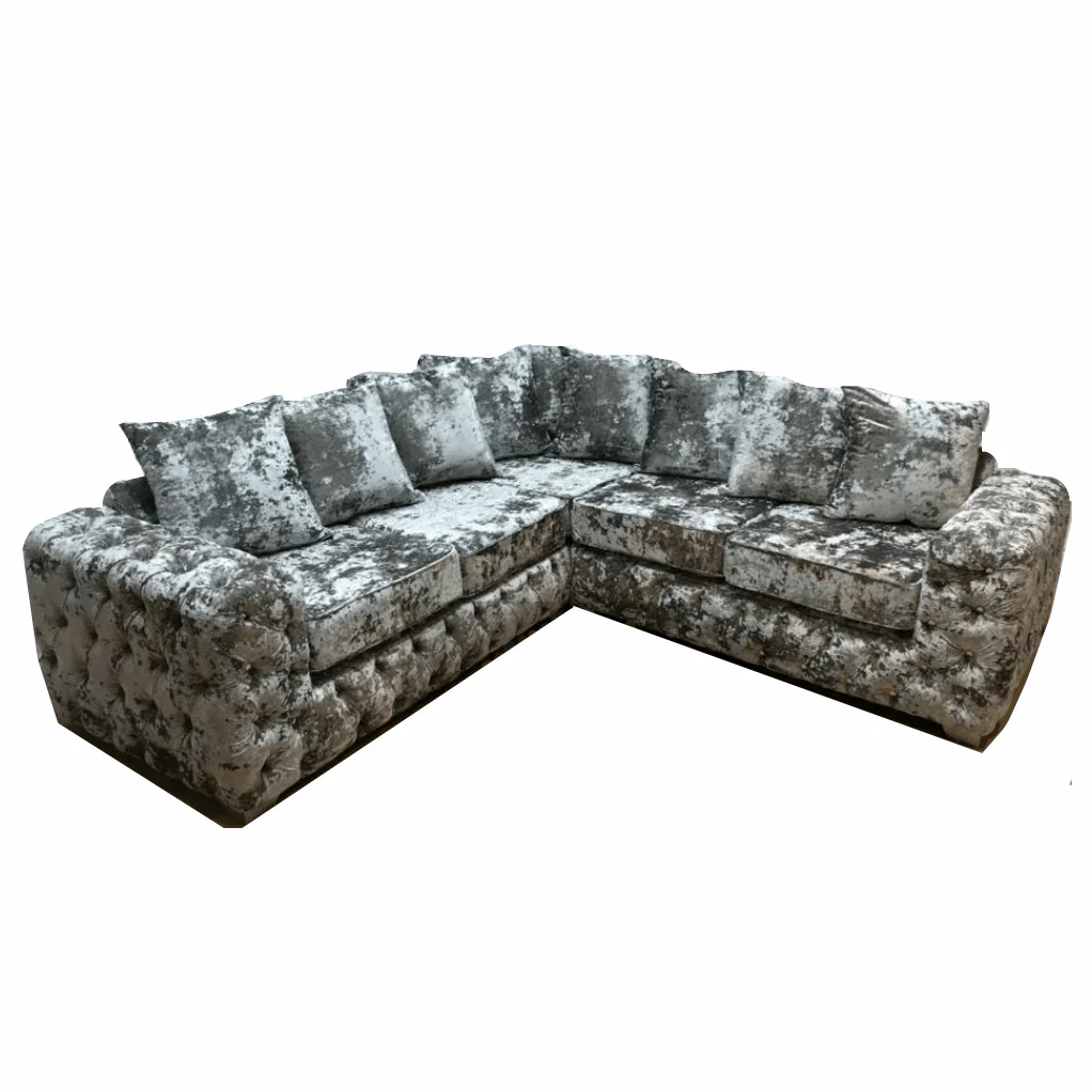 Alexa Lustro Velvet Corner Sofa - Choice Of Colours