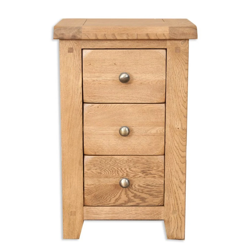 Wiltshire Country Oak 3 Drawer Bedside Table