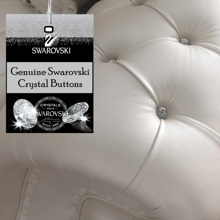 Pendragon Italian Leather Armchair - Choice Of Leathers & Optional Swarovski Crystal Buttons.