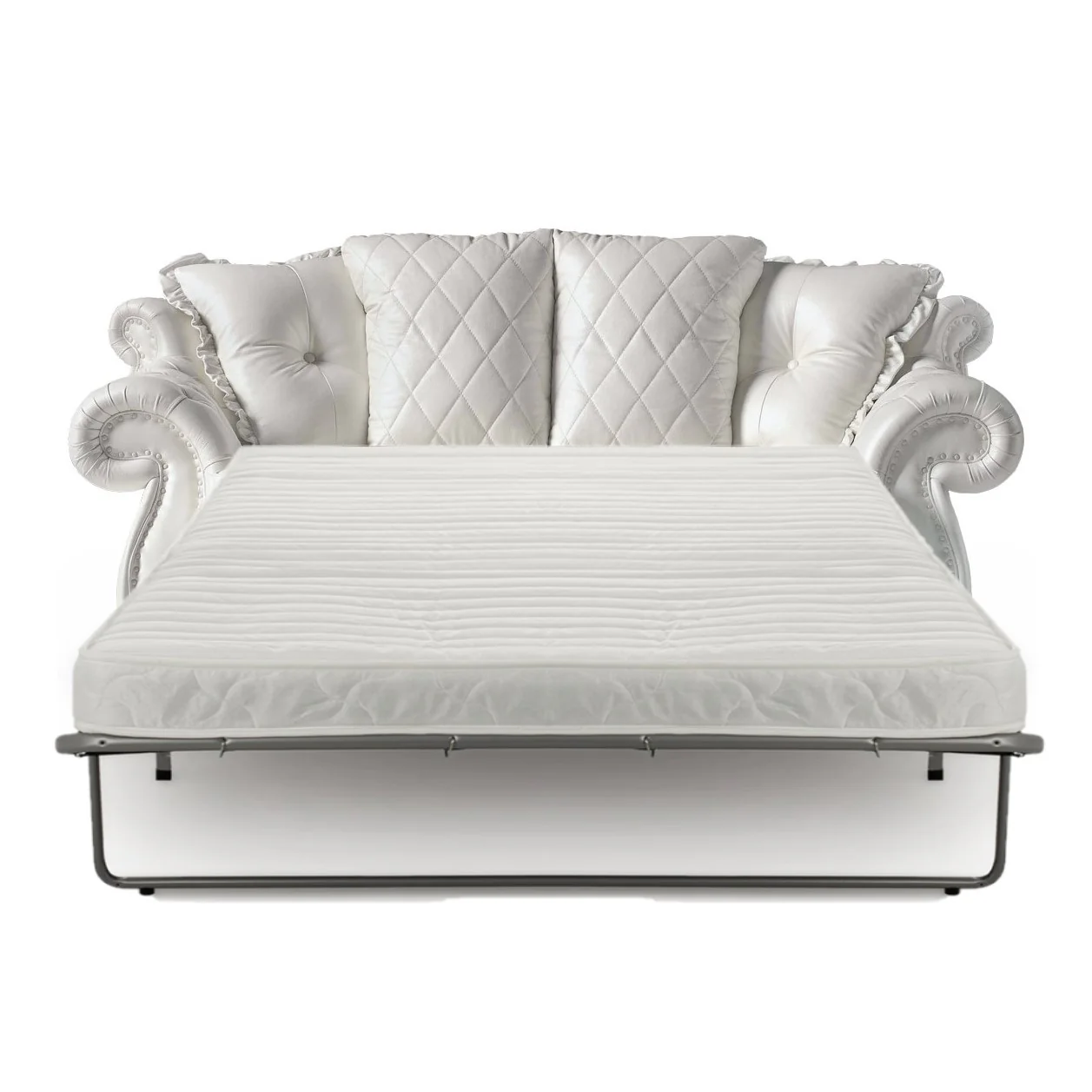 Pendragon Italian Leather Sofa Bed - Choice Of Leathers & Optional Swarovski Crystal Buttons.